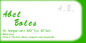 abel bolcs business card